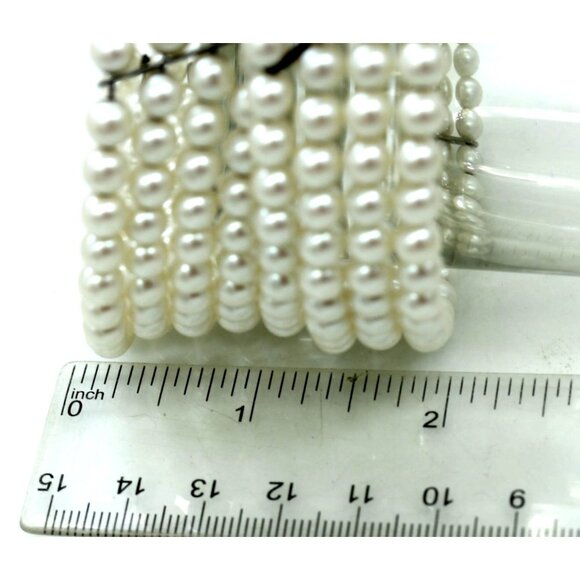 RICHELIEU vintage (NOS) simulated pearl 4 strand wrap around BRACELET excellent - Picture 6 of 7